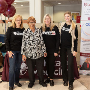 From left to right: Andrea King, PhD; patient Stella Seay; LCSW Anne Roupas; program assistant Layne Robinson.